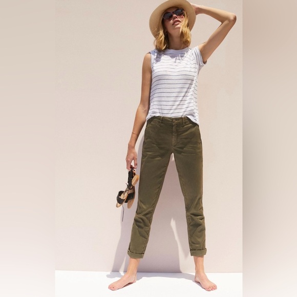 Anthropologie|Relaxed striped chino pants in olive color,size 27•••Boho style - Picture 3 of 14